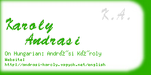 karoly andrasi business card